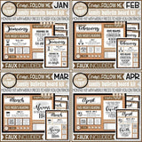 CFM D&C Family Bulletin Board Kit + FAUX Sheets {JAN-DEC 2021; neutrals} ANNUAL BUNDLE PRINTABLE