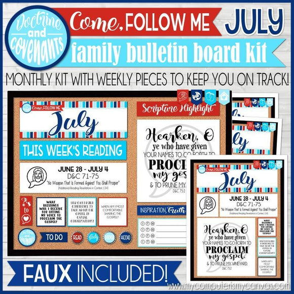 CFM D&C Family Bulletin Board Kit + FAUX Sheets {JULY 2021} PRINTABLE