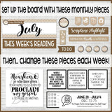 CFM D&C Family Bulletin Board Kit + FAUX Sheets {JULY 2021; neutrals} PRINTABLE