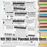 CFM D&C Placemat Activity Sheets {ANNUAL BUNDLE} PRINTABLE