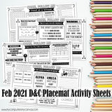 CFM D&C Placemat Activity Sheets {ANNUAL BUNDLE} PRINTABLE