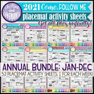 CFM D&C Placemat Activity Sheets {ANNUAL BUNDLE} PRINTABLE