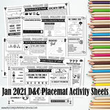 CFM D&C Placemat Activity Sheets {JAN 2021} PRINTABLE