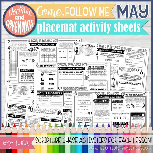 CFM D&C Placemat Activity Sheets {MAY 2021} PRINTABLE