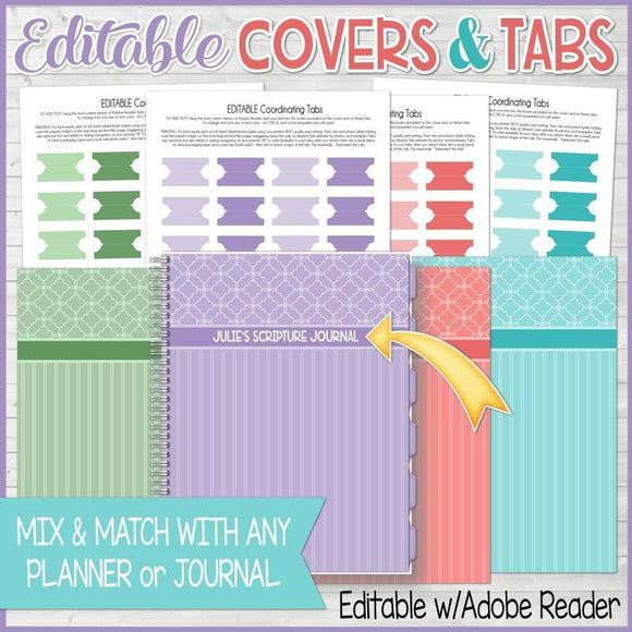 CLASSY Cover Pack {Alternate Covers & Tabs for Planners/Journals} PRINTABLE