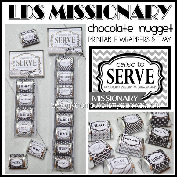 Called to Serve MISSIONARY Nugget Wrappers PRINTABLE-My Computer is My Canvas