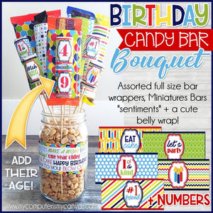 Candy Bar Bouquet {BIRTHDAY} Printable