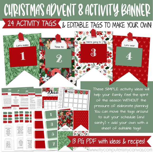 Christmas Advent & Activity {BANNER KIT} PRINTABLE