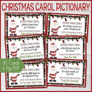 Christmas Carol Pictionary Game PRINTABLE-My Computer is My Canvas