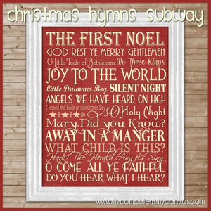 Christmas Hymns Subway Art PRINTABLE-My Computer is My Canvas