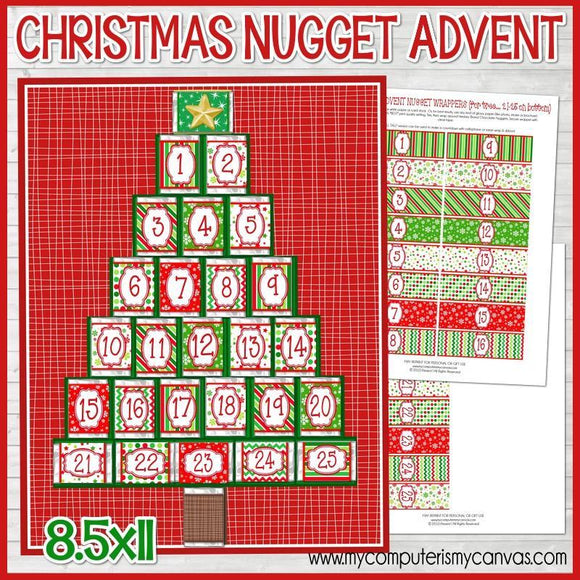 Christmas Nugget Countdown {Advent Tree} PRINTABLE-My Computer is My Canvas