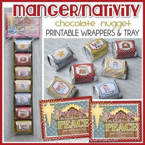 Christmas Nugget Wrappers {MANGER} PRINTABLE-My Computer is My Canvas