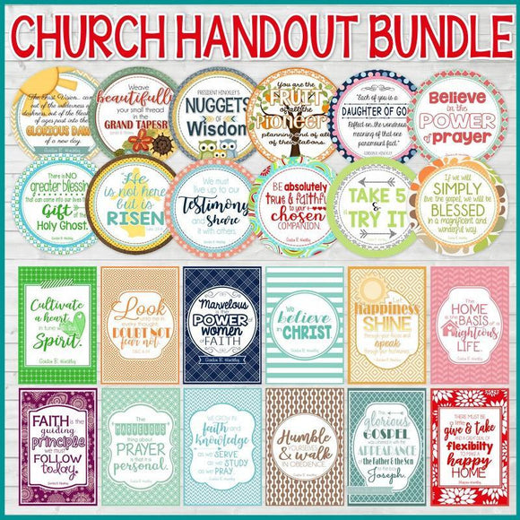 Church Handout Bundle {TAGS & QUOTES} PRINTABLE-My Computer is My Canvas