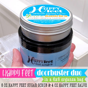 {DOORBUSTER} Happy Feet DUO (8 oz Scrub & 4 oz Salve) in Organza Bag