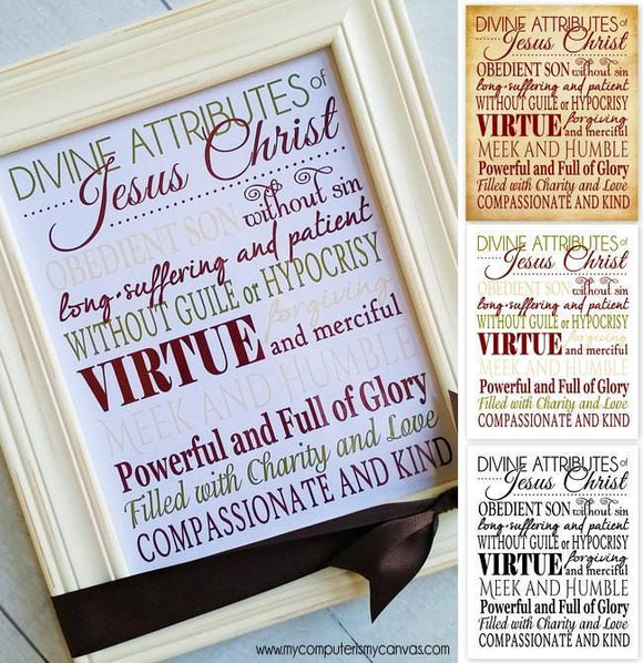 Divine Attributes of Jesus Christ Subway Art PRINTABLE-My Computer is My Canvas