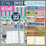 EDITABLE 2022 Monthly Calendar Set {8.5x11} Printable