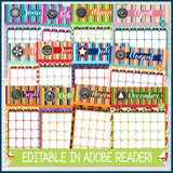 EDITABLE 2023 Decorative Monthly Calendars {8.5x11} Printable