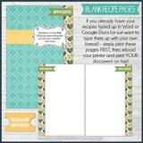 EDITABLE Recipe Binder Collection NAVY {Half Size 5.5x8.5} PRINTABLE