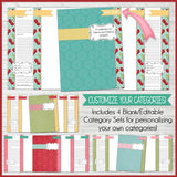 EDITABLE Recipe Binder Collection RED {Full Size 8.5x11} PRINTABLE