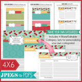EDITABLE Recipe Card Collection RED {4x6} PRINTABLE