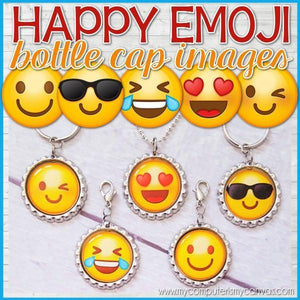 EMOJI Bottle Cap PRINTABLE-My Computer is My Canvas