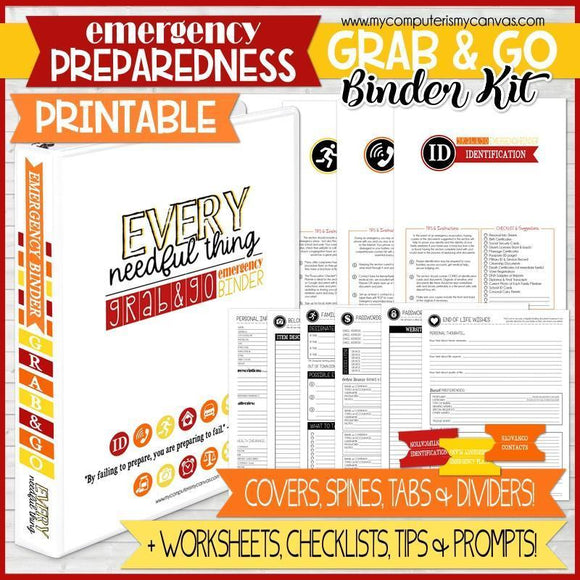 Every Needful Thing {GRAB & GO Vital Documents BINDER KIT} Printable