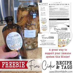 FIRE CIDER Recipe & Sticker Labels - FREE PRINTABLE