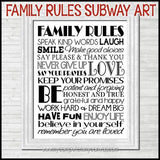 Family Rules Subway Art PRINTABLE-My Computer is My Canvas