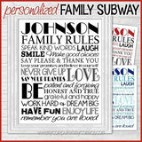 Family Rules Subway Art {Personalized} PRINTABLE-My Computer is My Canvas