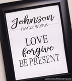 Family Words Wall Art {Personalized} PRINTABLE-My Computer is My Canvas