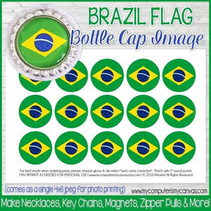 Flag Bottle Cap PRINTABLE {BRAZIL}-My Computer is My Canvas