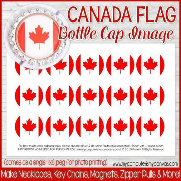 Flag Bottle Cap PRINTABLE {CANADA}-My Computer is My Canvas