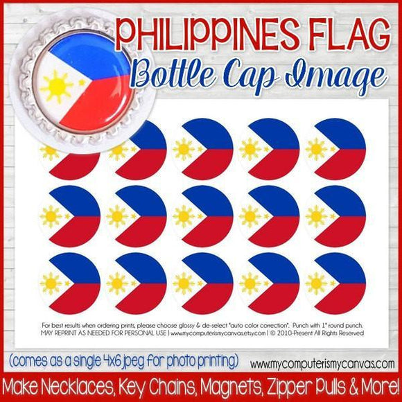Flag Bottle Cap PRINTABLE {PHILIPPINES}-My Computer is My Canvas