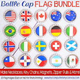 Flag Bottle Cap PRINTABLES {Discounted Bundle}-My Computer is My Canvas