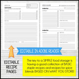 Food Storage RECIPE KIT {Emergency Preparedness} PRINTABLE