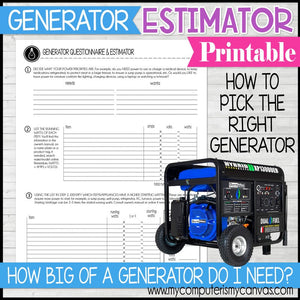 GENERATOR Worksheet {Printable}