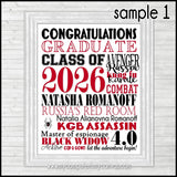 2026 Graduation Subway Art {Personalized} PRINTABLE
