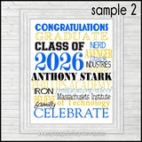 2026 Graduation Subway Art {Personalized} PRINTABLE