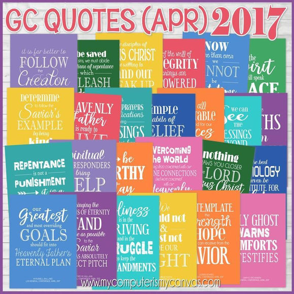 General Conference Quotes {April 2017} FREEBIE-My Computer is My Canvas