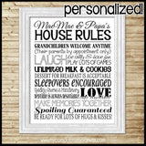 Grandparents House Rules Subway Art {Personalized} PRINTABLE-My Computer is My Canvas