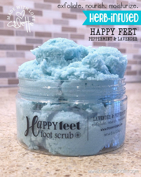 HAPPY FEET Foot Scrub {PEPPERMINT & LAVENDER} 8 oz