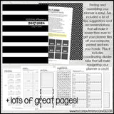 JULY 2017 to JUNE 2018 PRINTABLE Planner Kit {Black & White Cover}-My Computer is My Canvas