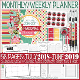 July 2018 to June 2019 PRINTABLE Planner Kit {LadyBug Cover}-My Computer is My Canvas