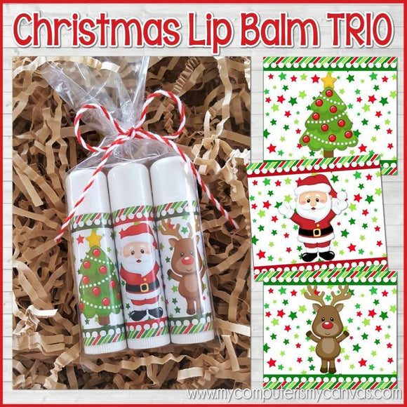 Lip Balm Trio {Christmas} PRINTABLE-My Computer is My Canvas