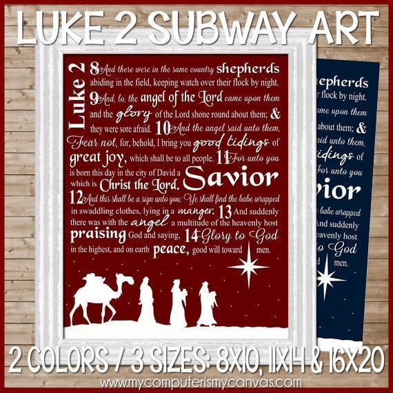 Luke 2 Nativity Christmas Subway Art PRINTABLES-My Computer is My Canvas