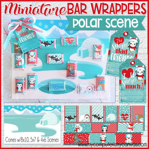 MINIATURE BAR WRAPS {Polar Scene} PRINTABLE