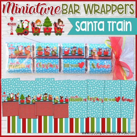 MINIATURE BAR WRAPS {Santa Train} PRINTABLE-My Computer is My Canvas