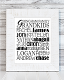 NAMES of the GRANDKIDS Subway Art {Personalized} PRINTABLE