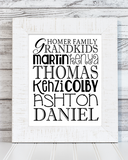 NAMES of the GRANDKIDS Subway Art {Personalized} PRINTABLE