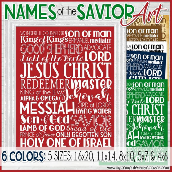 NEW Names of the Savior {Subway Art Collection} PRINTABLE